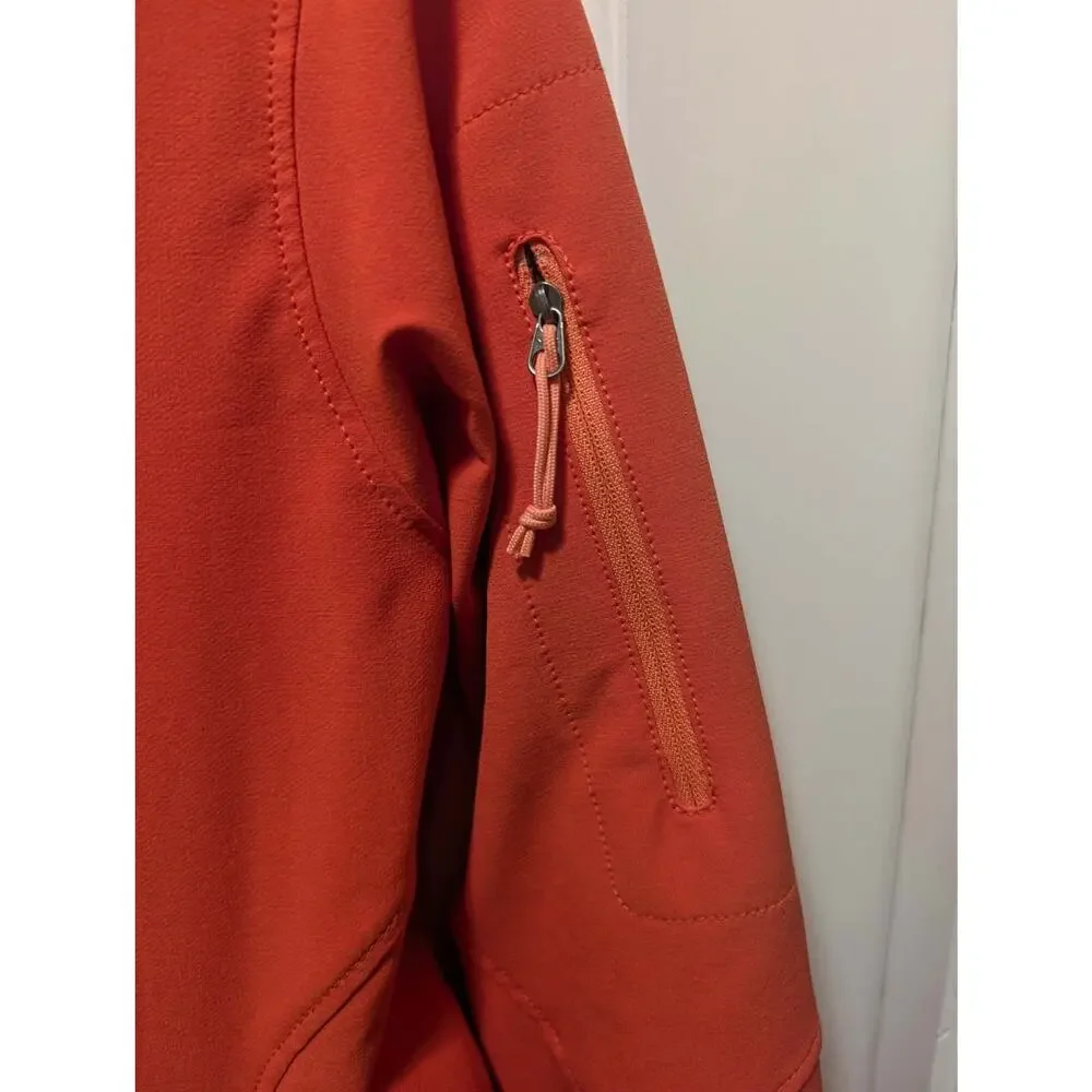 The North Face Womens S Neon Orange Softshell Jacket Full Zip Mock Neck Casual - Picture 4 of 11